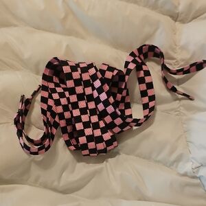 Vans Pink and Black Checkered Laces